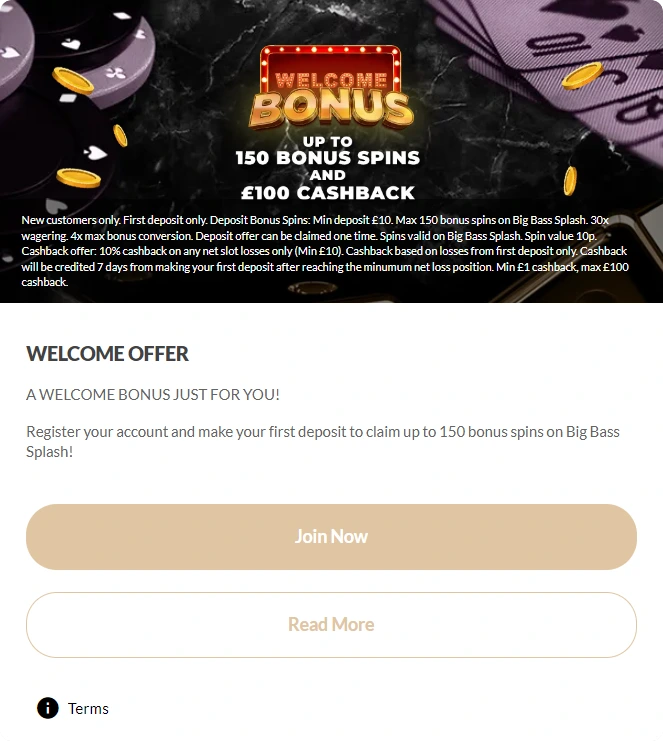 Royal Valley Casino welcome offer: 150 bonus spins & £100 cashback